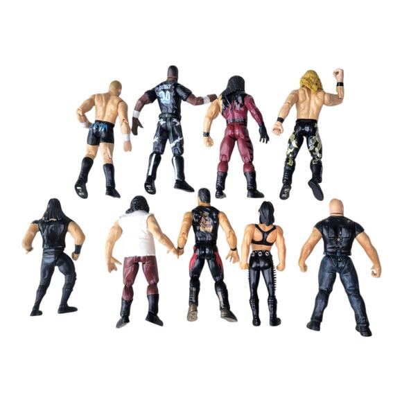 Vintage Jakks Pacific 1990’s WWF WWE WCW Wrestling Action Figures Lot of 9 - Picture 2 of 7